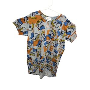 LuLaRoe Disney Donald Duck Kids T-Shirt Gray Orange Size 12 Short Sleeve Tee